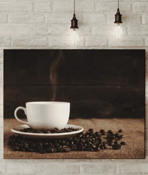 Steaming Coffee Cup Picture Canvas Kitchen