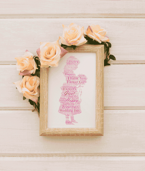 Flower Girl Word Art – Personalised Wedding Thank You Gift Wedding Gifts