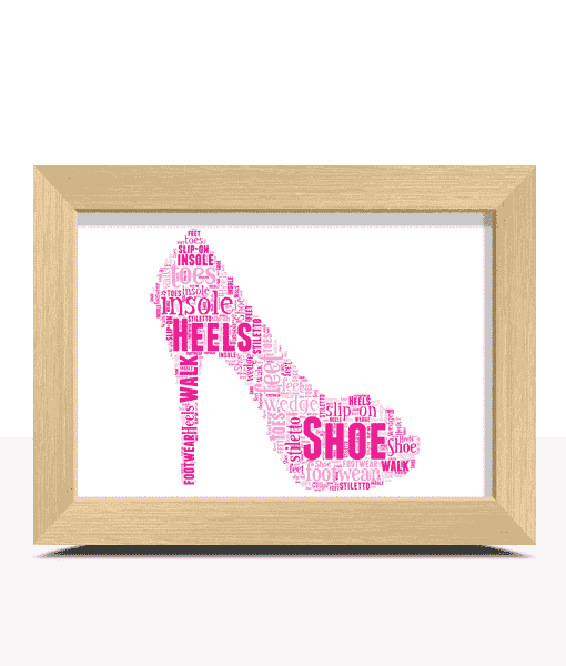 Stiletto Shoe Personalised Word Art Picture Print Gift
