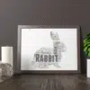 Personalised Rabbit Word Art Picture – Bunny Lover Gift Animal Prints