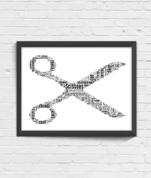 Scissors Word Art Print