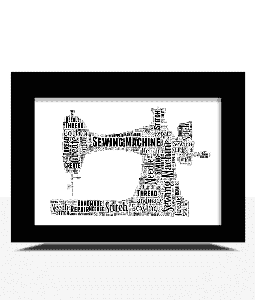 Sewing Machine Word Art Print – Personalised Seamstress Gift