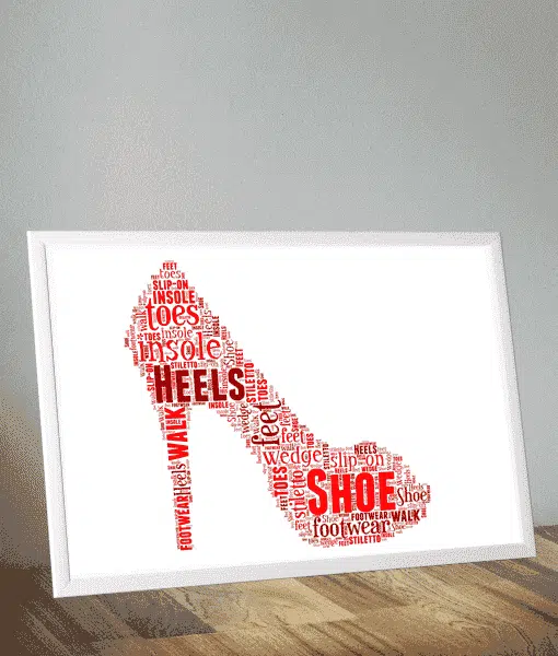 Stiletto Shoe Word Art Print
