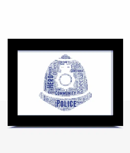 Police Helmet Word Art Print – Sergeant – Constable Gift Gifts For Him