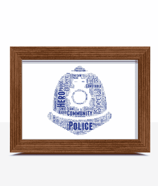 Police Helmet Word Art Print – Sergeant – Constable Gift Gifts For Him