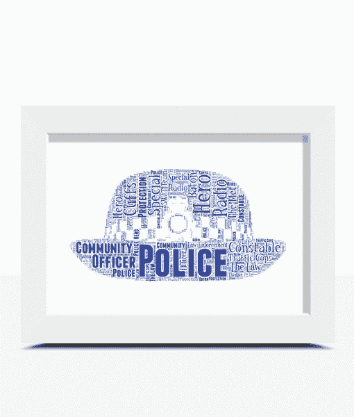 Policewoman Hat Word Art Print – Female Police Officer Gift Gifts For Her