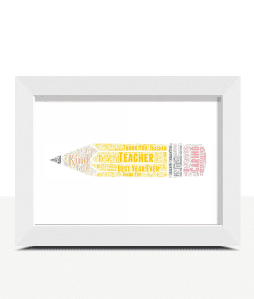 Pencil Word Art Print – Personalised Teacher Gift Graduation Gifts