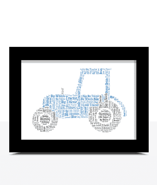Personalised Tractor Word Art Picture Frame Christening Gifts
