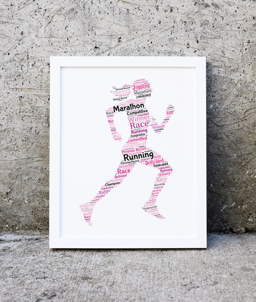 Female Runner Word Art Print – Running Gift Gifts For Her