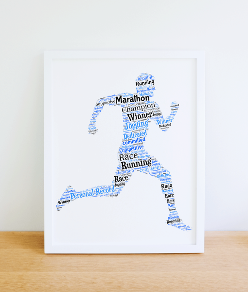 – Mens Personalised Running Word Art Print Gift Gifts For Him