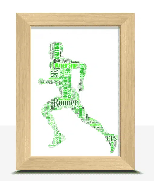 Male Runner – Mens Personalised Running Word Art Print Gift Gifts For Him