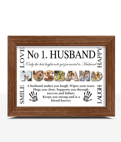 No 1 Husband Personalised Photo Frame Gift Fathers Day Gifts