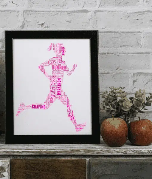 Female Runner Word Art Print – Running Gift Gifts For Her
