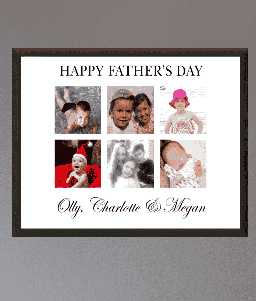 Personalised Fathers Day Gift for Dad – Photo Collage Frame Fathers Day Gifts