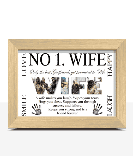 No 1 WIFE Personalised Photo Collage Gift Anniversary Gifts
