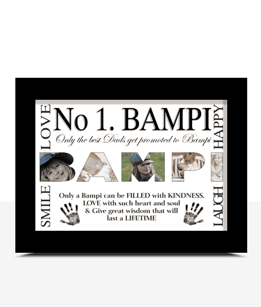 No 1 BAMPI Personalised Photo Frame Gift Fathers Day Gifts