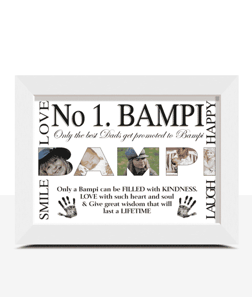 No 1 BAMPI Personalised Photo Frame Gift Fathers Day Gifts
