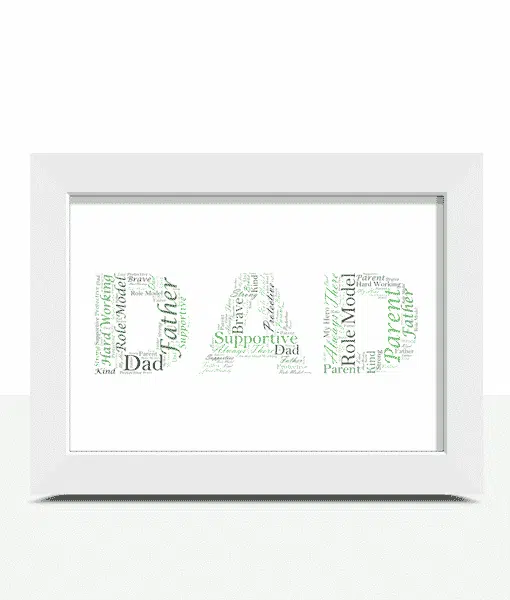 DAD Word Art Print – Personalised Gift for Dad Fathers Day Gifts