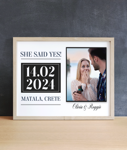 “She Said Yes!” Personalised Engagement Photo Gift Engagement Gifts
