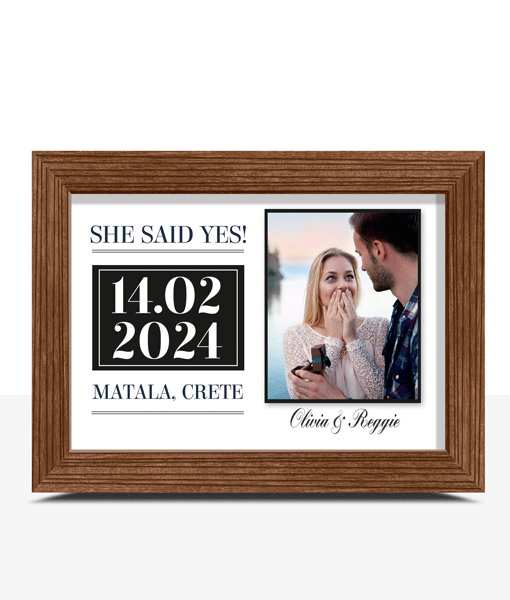 “She Said Yes!” Personalised Engagement Photo Gift Engagement Gifts