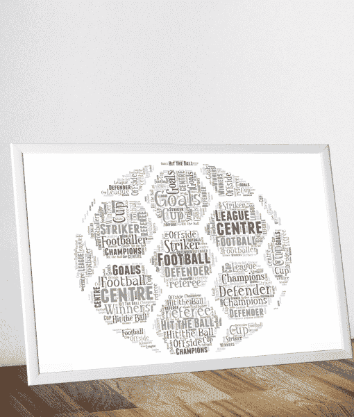 Personalised Football Word Art Fathers Day Gifts