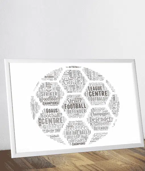 Personalised Football Word Art Fathers Day Gifts