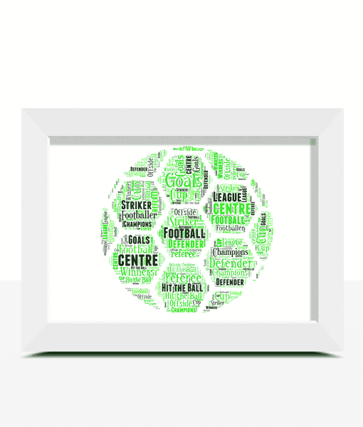 Personalised Football Word Art Print Fathers Day Gifts