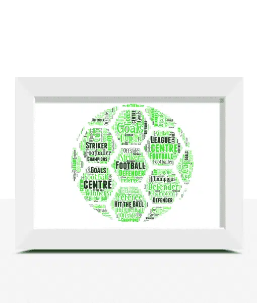 Personalised Football Word Art Print Fathers Day Gifts