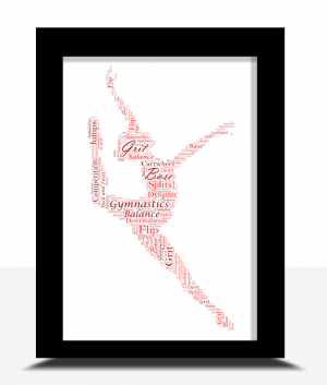 Personalised Gymnast Word Art Print – Gymnastics Gift