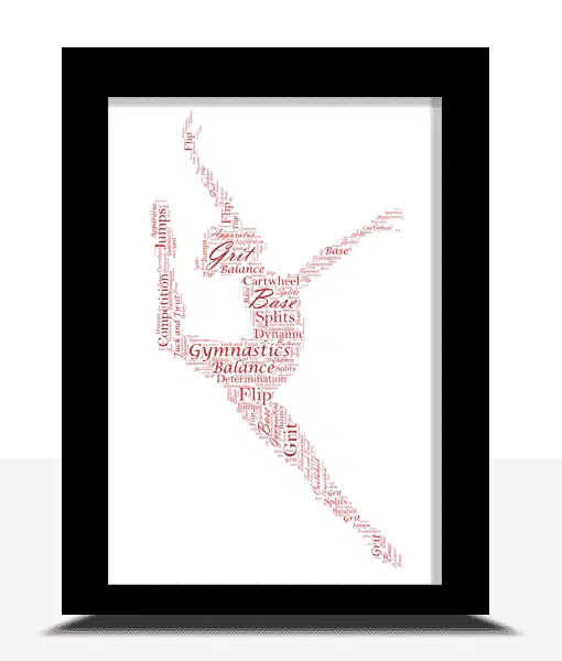 Personalised Gymnast Word Art Print – Gymnastics Gift Dance Gifts