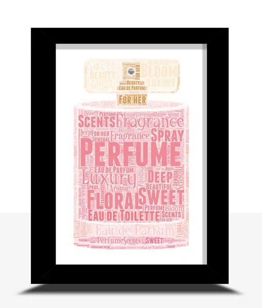 Personalised Perfume Bottle Word Art Auntie