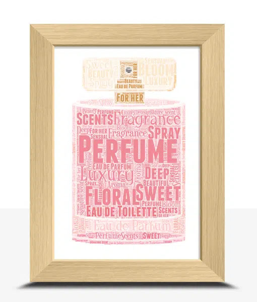 Personalised Perfume Bottle Word Art Auntie