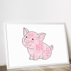 Cute Pig Personalised Word Wall Art Picture Print Gift Animal Prints