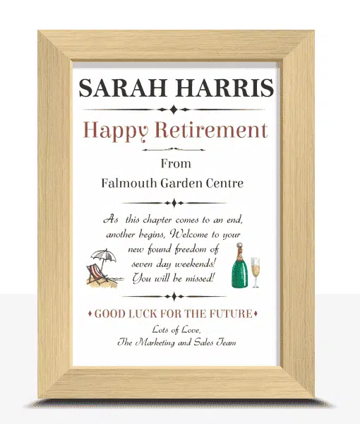 Happy Retirement Personalised Gift Gifts For Her