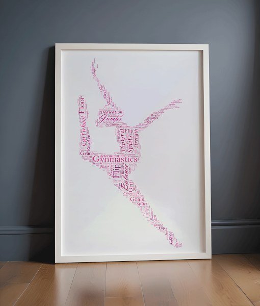 Personalised Gymnast Word Art Print – Gymnastics Gift Dance Gifts