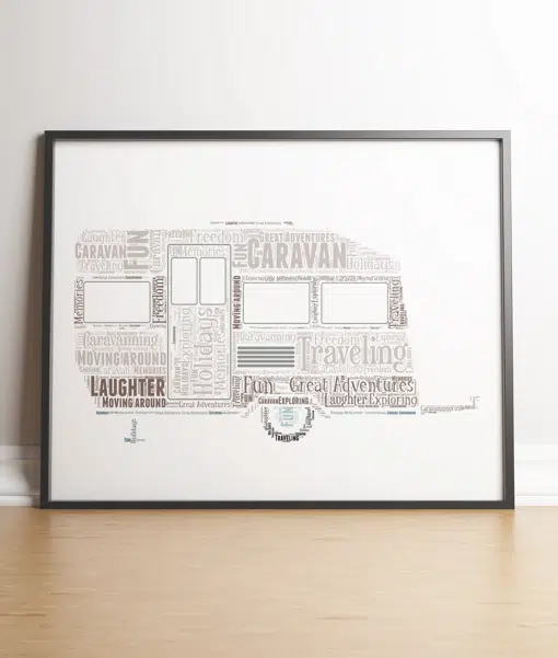 Caravan Word Art Print – Perfect Gift for Caravanners Travel