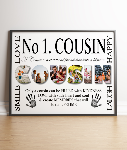 No 1 COUSIN Personalised Photo Print Family