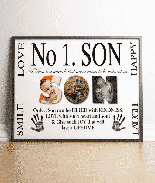 No 1 Son Personalised Photo Collage Gift Fathers Day Gifts