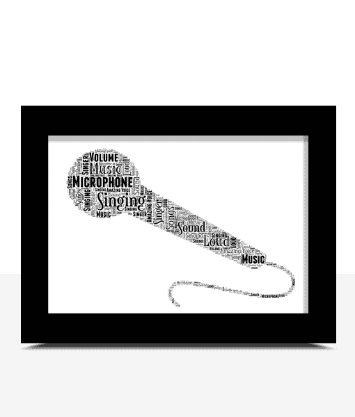 Personalised Microphone Word Art Music Gifts
