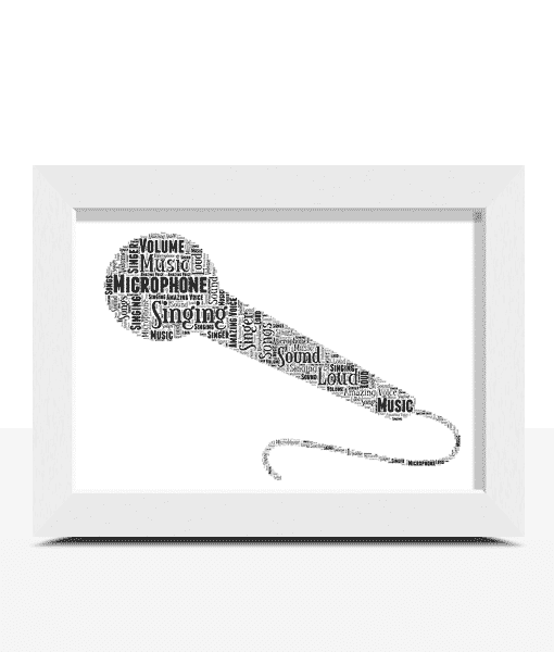 Personalised Microphone Word Art Music Gifts