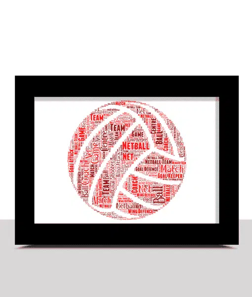 Personalised Netball Word Art – Netball Player Gift Sport Gifts