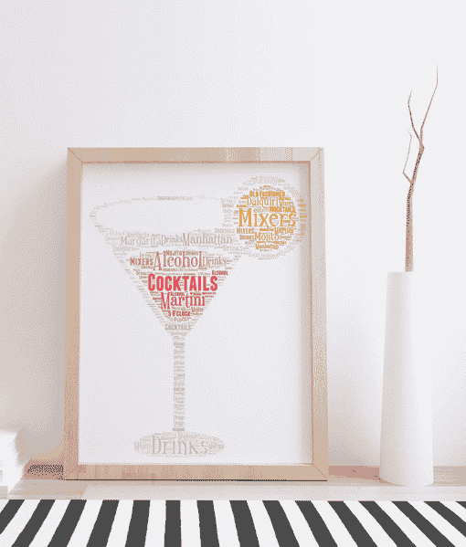 Personalised Cocktail Glass Word Art Food And Drink