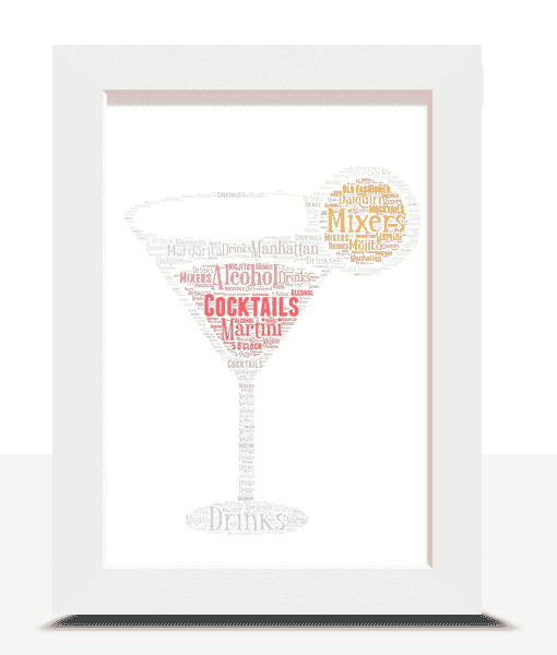 Personalised Cocktail Glass Word Art Food And Drink