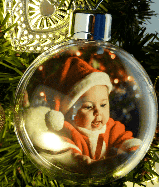 Personalised Christmas Photo Baubles Baby Shower Gifts