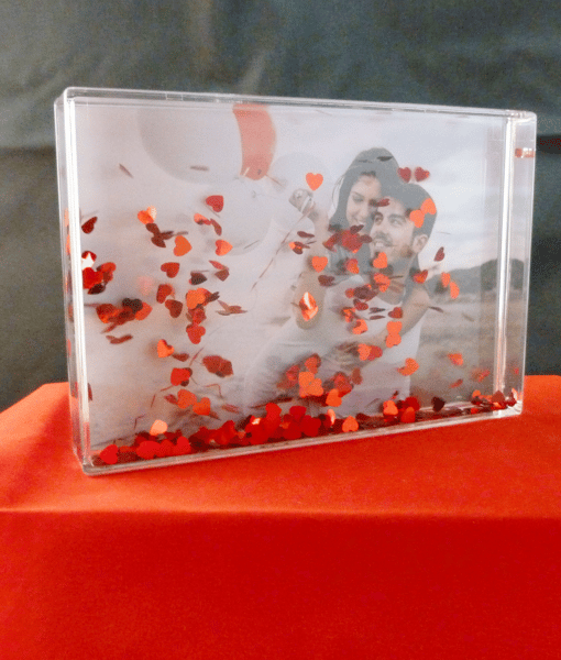 Heart Confetti Photo Block Gift – Add Some Love To Your Photo Anniversary Gifts