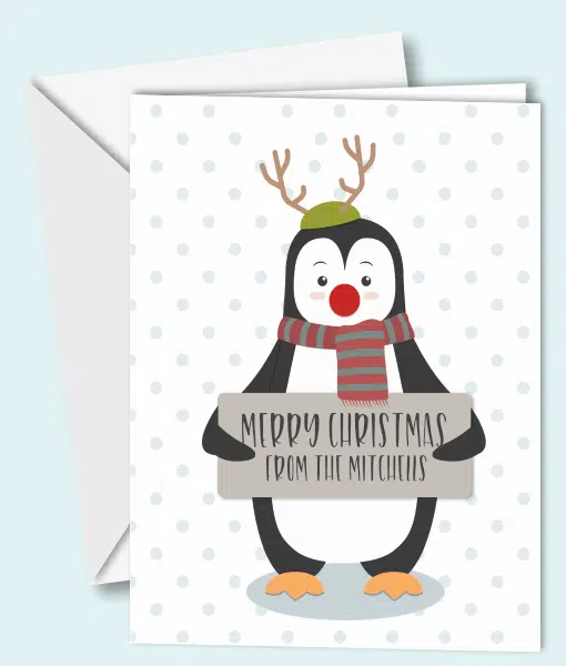 Personalised Penguin Christmas Cards Christmas