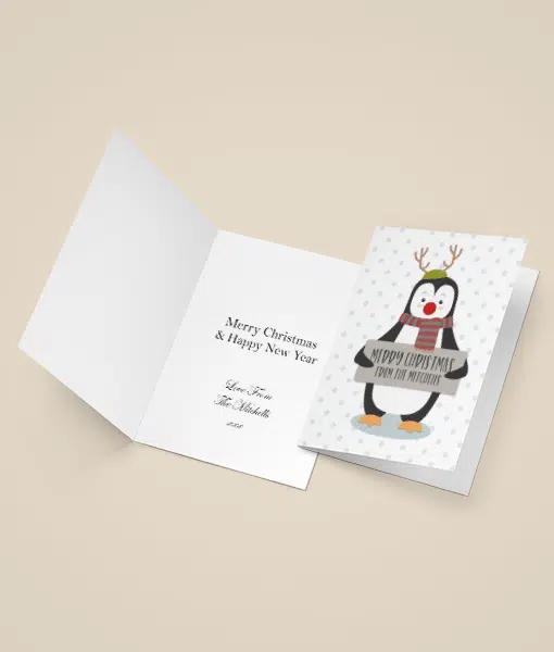 Personalised Penguin Christmas Cards Christmas