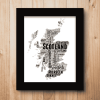 Personalised Scotland Word Art Picture Map Maps