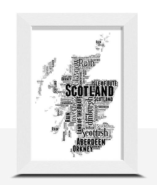 Personalised Scotland Word Art Map Maps