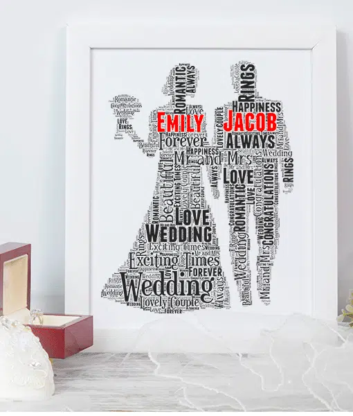 Personalised Wedding Couple Gift Word Art Wedding Gifts